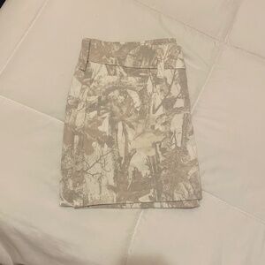 WHITE CAMO JEAN SKIRT